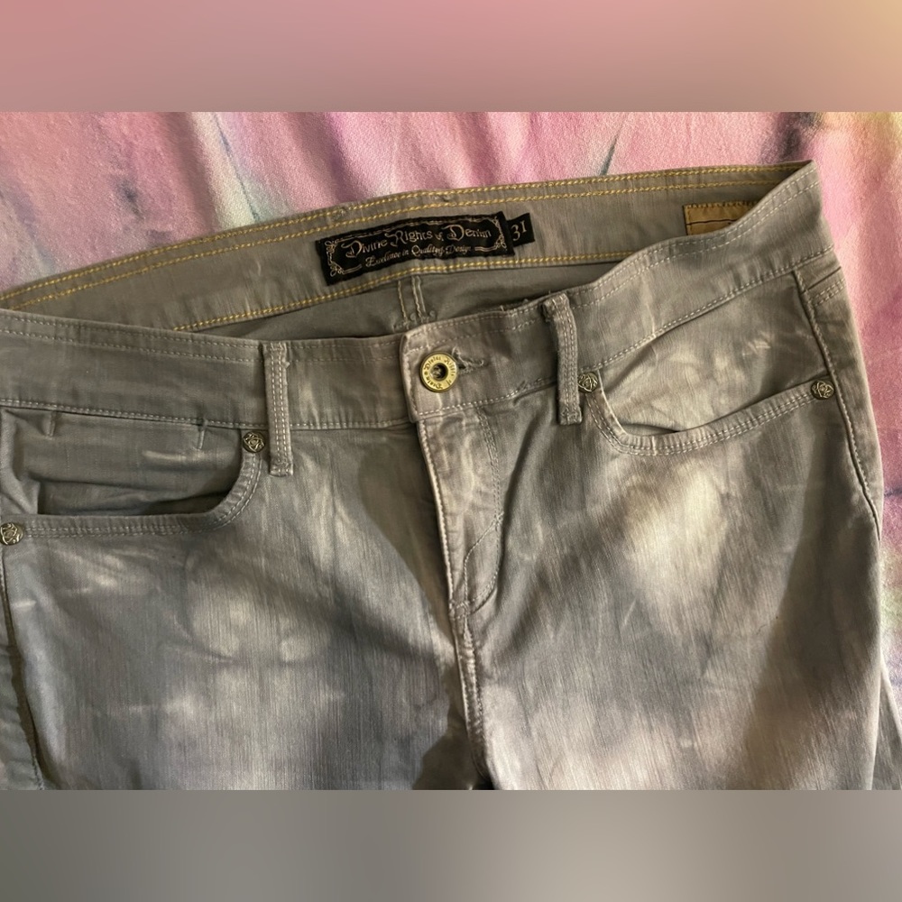 Divine Rights of Denim, grey/white tie dyed look, size 31